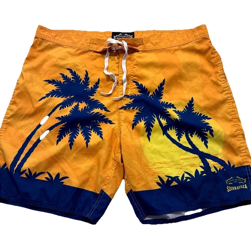 Sierra Nevada "Sierraveza" Promotional Swim Trunks Size 38 Yellow Shorts Summer